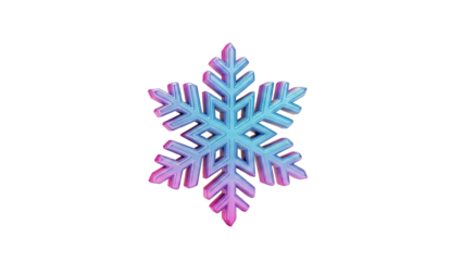 3D Snowflake Icon with Blue and Pink Gradient