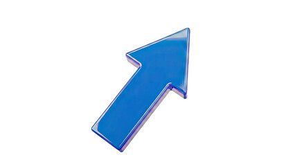 Glossy blue arrow pointing diagonally upwards