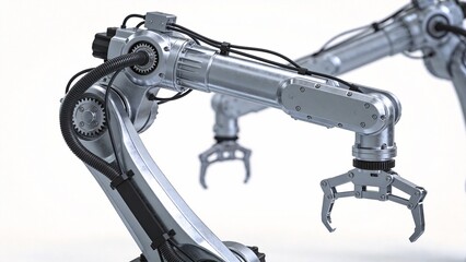 Metal robotic arm with gripper