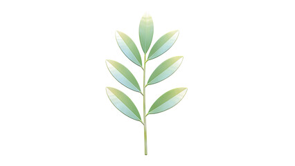 Naklejka premium Stylized green leaf branch