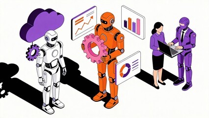 Robots and people working with data