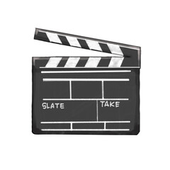 Fototapeta premium A classic clapperboard ready for film production, video shoots, or creative projects. Ideal for stock use in cinema, entertainment, and media campaigns.