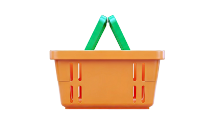 Orange and green shopping basket