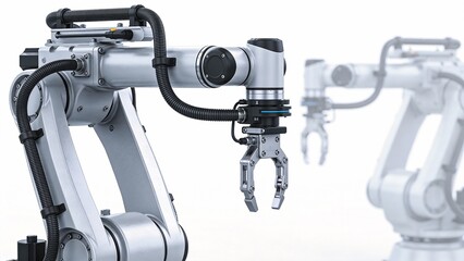 Industrial robotic arm in operation
