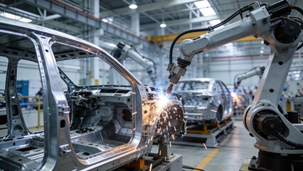 Robotic welding in car manufacturing