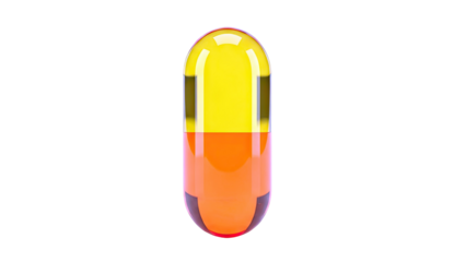Translucent Pill with Yellow and Orange Contents