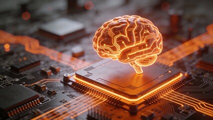 Artificial intelligence brain on circuit board