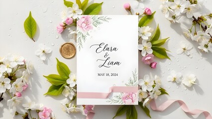 Wedding invitation floral design