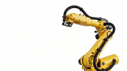 Yellow industrial robotic arm
