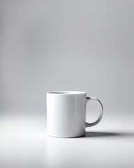 Obraz premium White cup on white background.