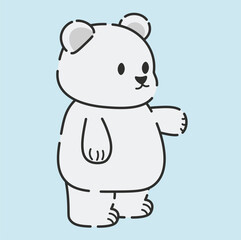 Obraz premium Illustration of a white polar bear a wild animal that lives in the poles in cartoon style mascot