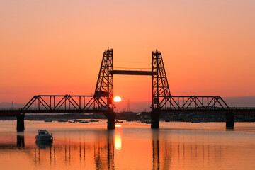Fototapeta premium 筑後川昇開橋 夕暮れ