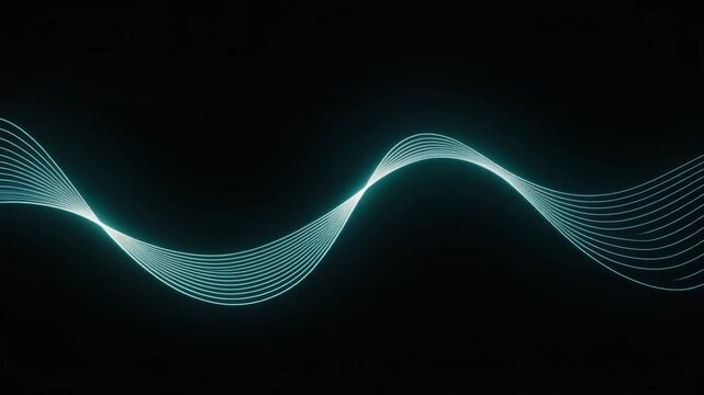 Glowing line thin gently oscillating left to right subtle waves cinematic ambience spreading naturally surreal futuristic horizon depth ethereal atmosphere glow layers