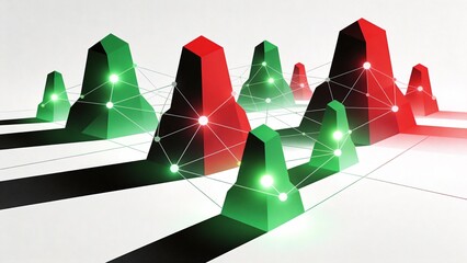 Abstract geometric shapes with connections