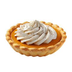 Pumpkin Pie with Whipped Cream isolated on a transparent background