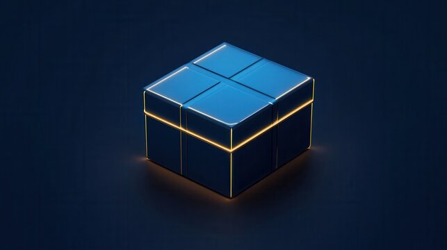 Blue secure diplomatic dispatch box with glowing design