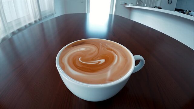 Milk Swirl in Coffee Abstract Pattern