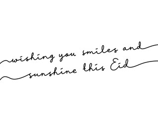 Fototapeta premium Elegant Eid Greeting Card with Handwritten Calligraphy Message