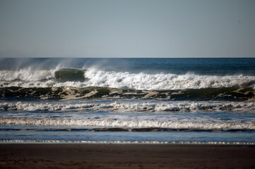 Waves coming onshore at Roosevelt Beach