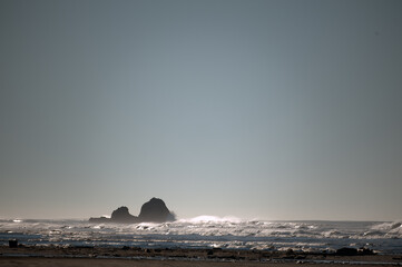 Sea stacks at Roosevelt Beach