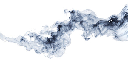Swirling Blue Ink on isolated on a transparent background