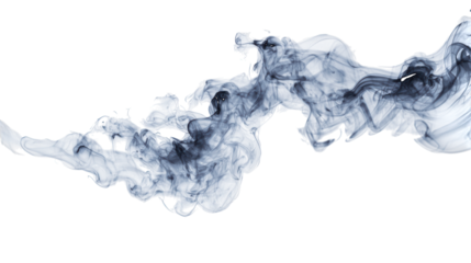 Swirling Blue Ink on isolated on a transparent background