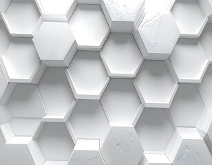 A white background with a pattern of raised hexagonal shapes