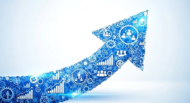 Quality improvement concept with continuous improvement process, performance enhancement, optimization strategy and business excellence
