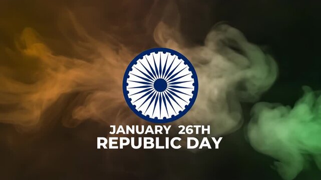 A video celebrating Republic Day on January 26th with a patriotic background