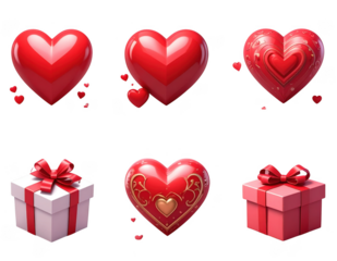 3d heart gift for valentine set.