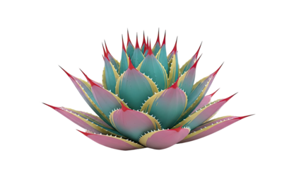 Colorful Agave Plant with Sharp Red-Tipped Leaves