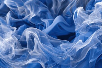 Obraz premium Abstract Blue and White Smoke Swirls Creating Dynamic Patterns with an Ethereal Glowing Effect for a Modern Decorative Background Optimized for Adobe Stock