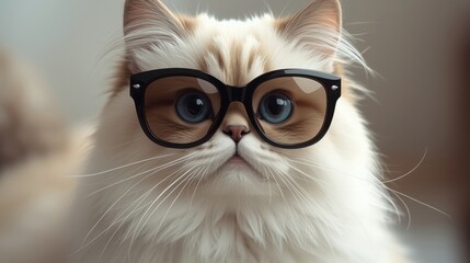 Cat wearing glasses