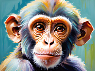 monkey with big head