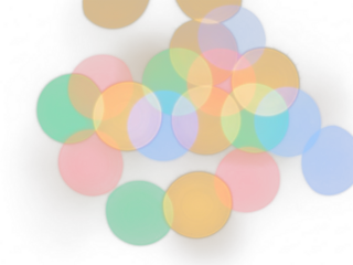 Abstract Multi-Color Bokeh Light Circles on Transparent Background