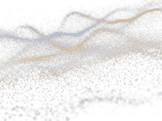 Abstract Golden and Silver Glowing Particle Waves on Transparent Background for Luxury Tech Design