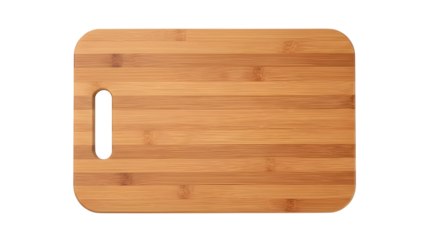 Rectangular Bamboo Wooden Cutting Board for Kitchen Cooking Preparation and Food Service Presentation Transparent background