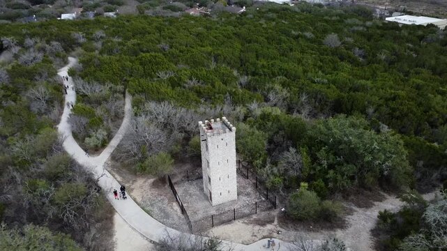 4k Drone footage of Comanche Lookout Park in San Antonio, Texas.