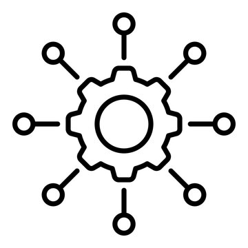 Logistics allocation icon representing supply chain network optimization, resource planning, and coordinated distribution management across multiple nodes.