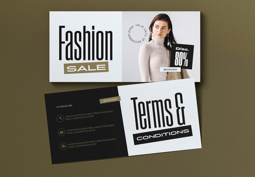 Black And Grey Minimalist Fashion Sale Voucher