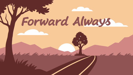 Inspirational Minimalist Illustration vector art design  Motivation, Personal Growth, Mindfulness and Life Journey Concept Background landscape