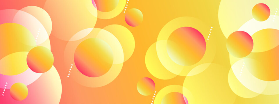Energetic summer theme background featuring warm glowing circles and floating geometric particles