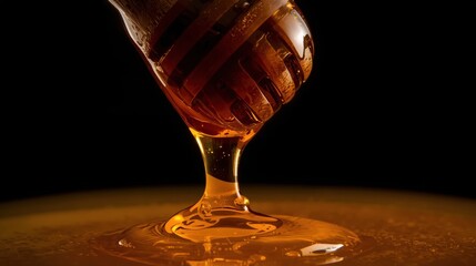 Amber liquor being poured