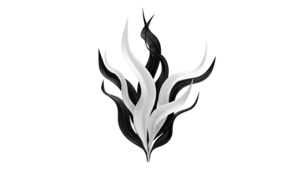 Intertwined Black and White Abstract Forms