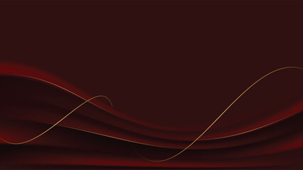 Luxurious red background vector design. Dark red background with gold line and shape decoration. Suit for banner, backdrop, award, certificate and others