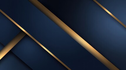Overlapping navy planes with golden highlights, creating depth and sophisticated geometric abstract background