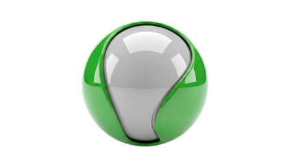 Green Abstract Oval Shape with White Sphere Inside