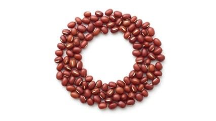 Obraz premium Red kidney beans arranged in a circle on white background food 1