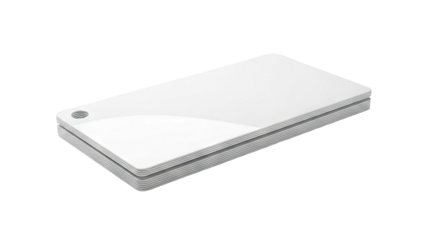 Stack of white blank cards with rounded corners and a hole