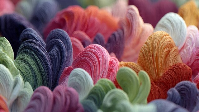 Color Burst: A vibrant arrangement of colorful threads creates a visually stunning display.